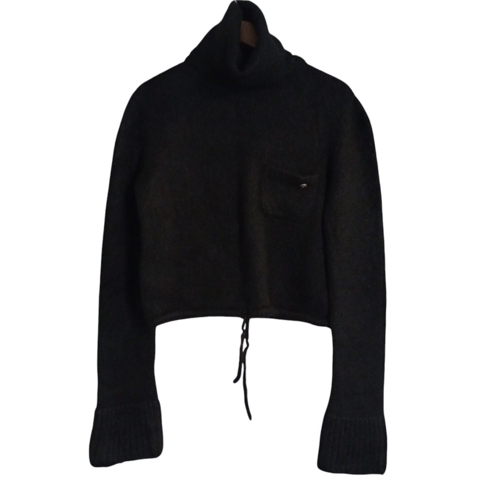 Chanel Mohair Blend Turtleneck Cropped Sweater